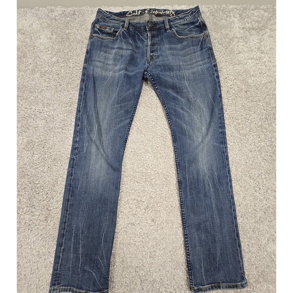 Cult‎ of Individuality Jeans Mens 34x34 Blue Rebel Slim Medium Wash Button Fly - Picture 1 of 15